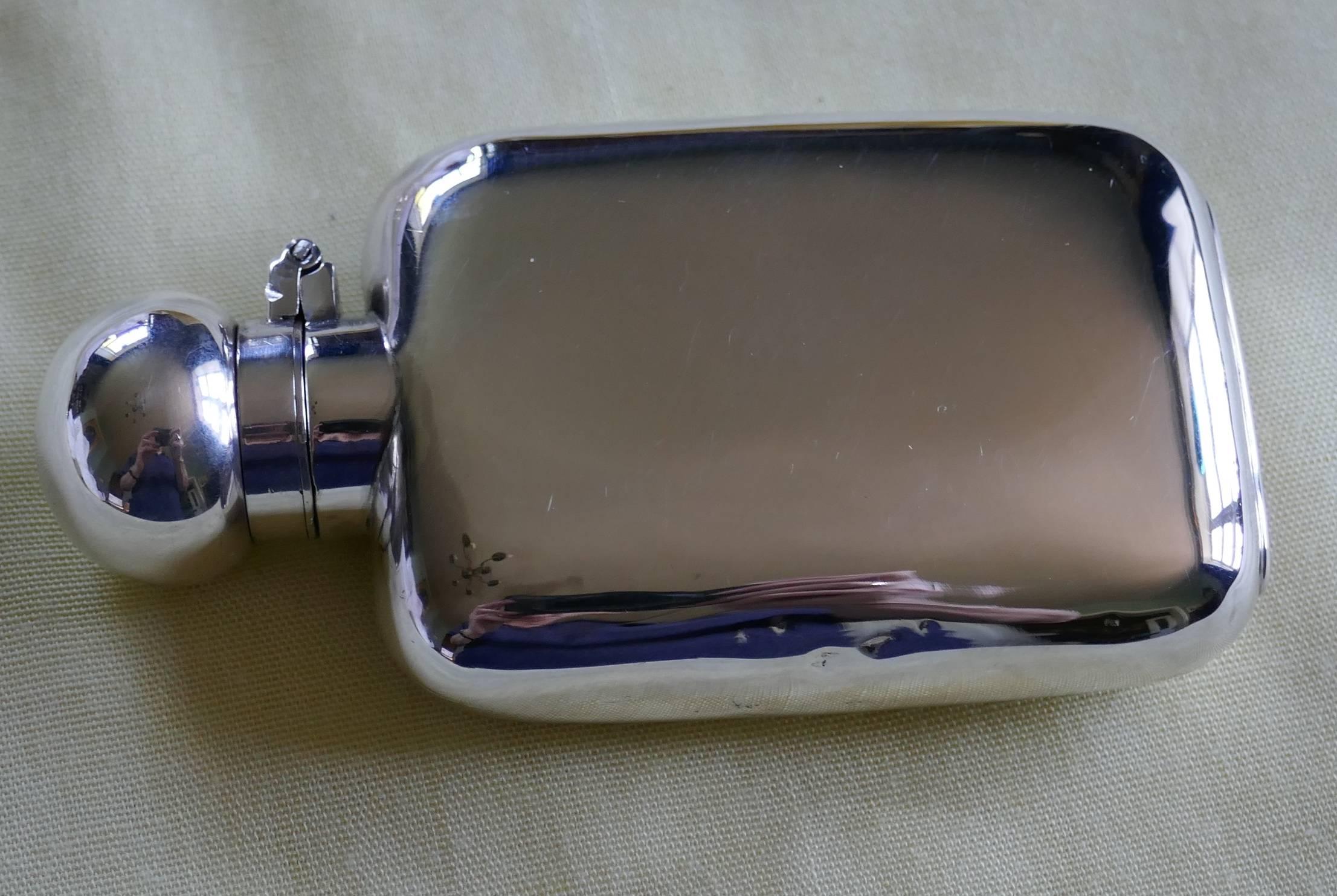 Silver Hallmarked Hip or Pocket Flask, 1896 3