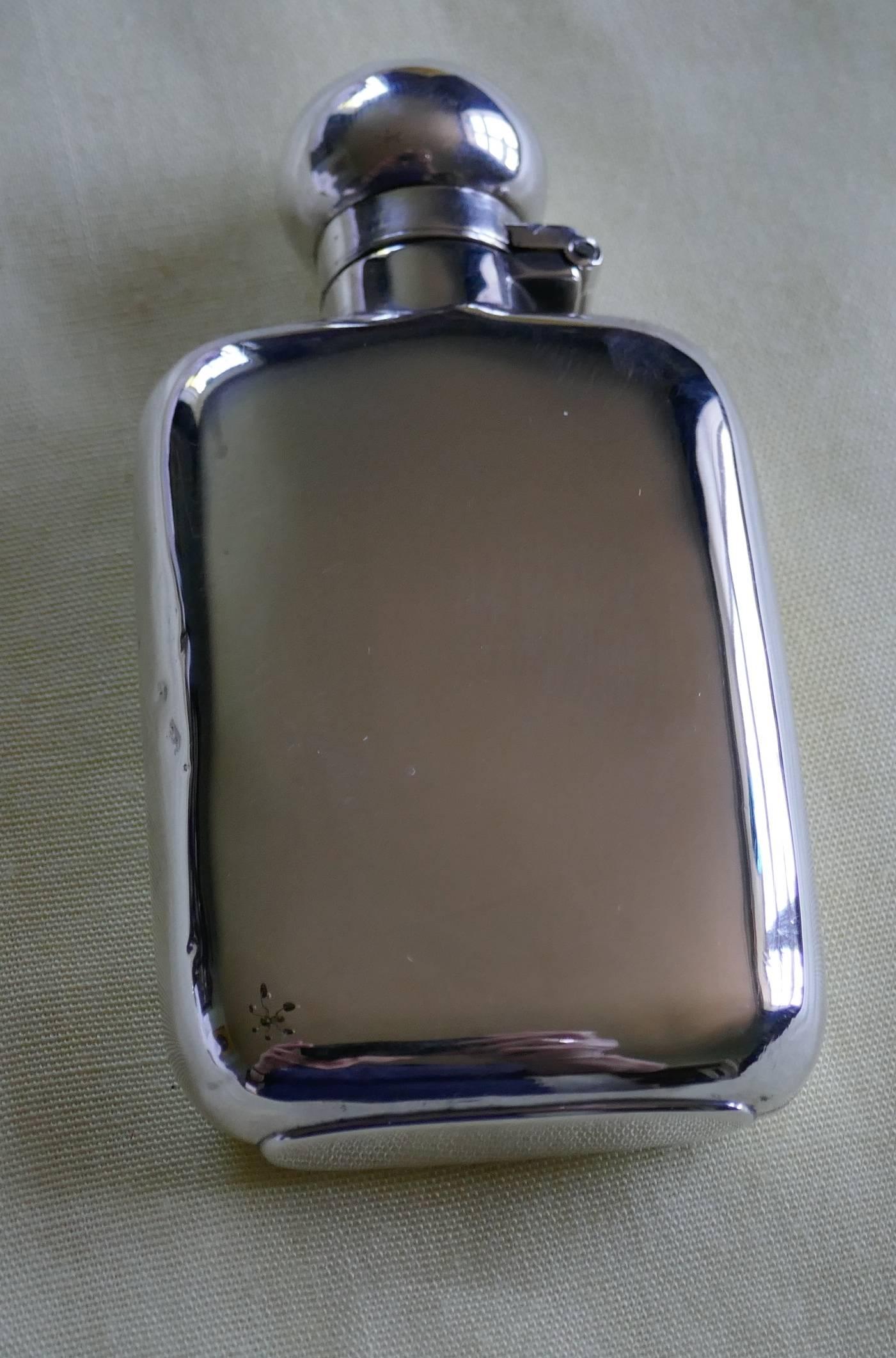 Silver Hallmarked Hip or Pocket Flask, 1896 4