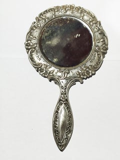 Silver Hand Mirror - 19th Century