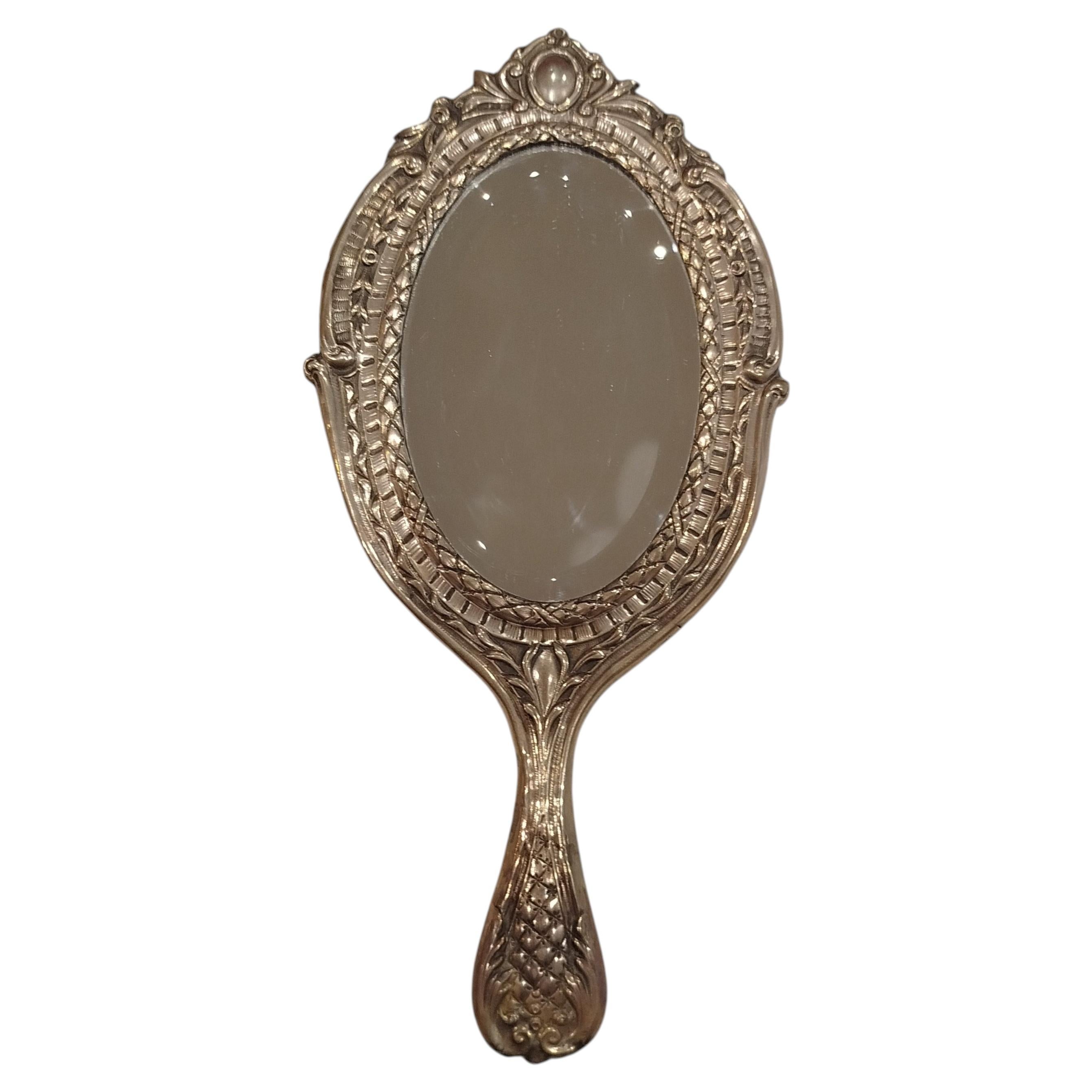 Silver Hand Mirror - 19th Century For Sale