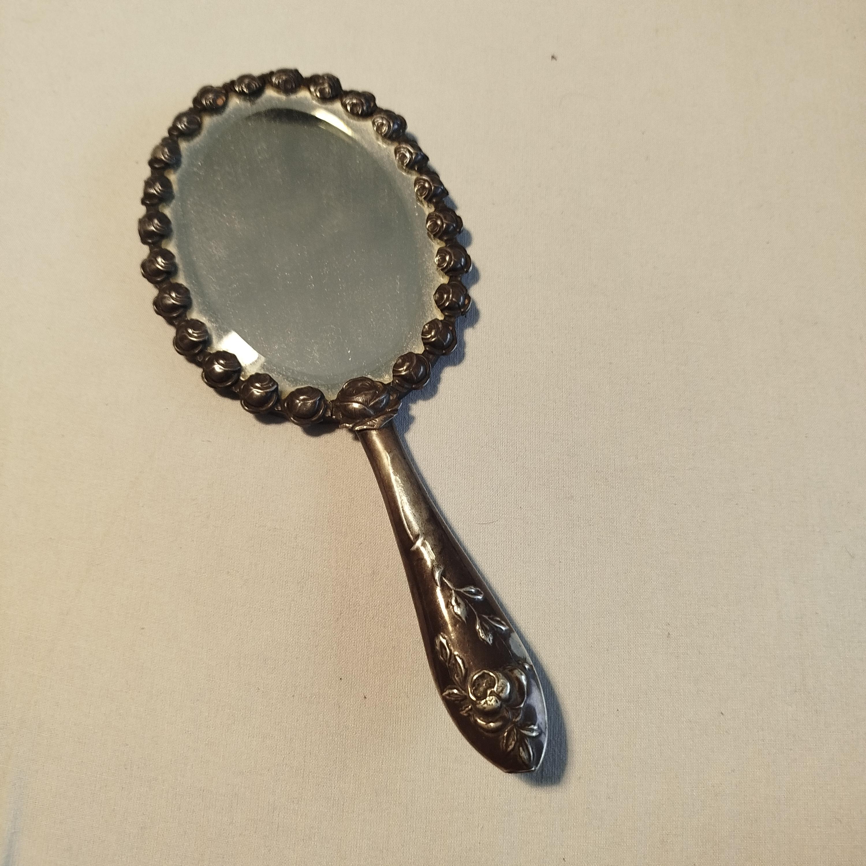 Silver Hand Mirror For Sale