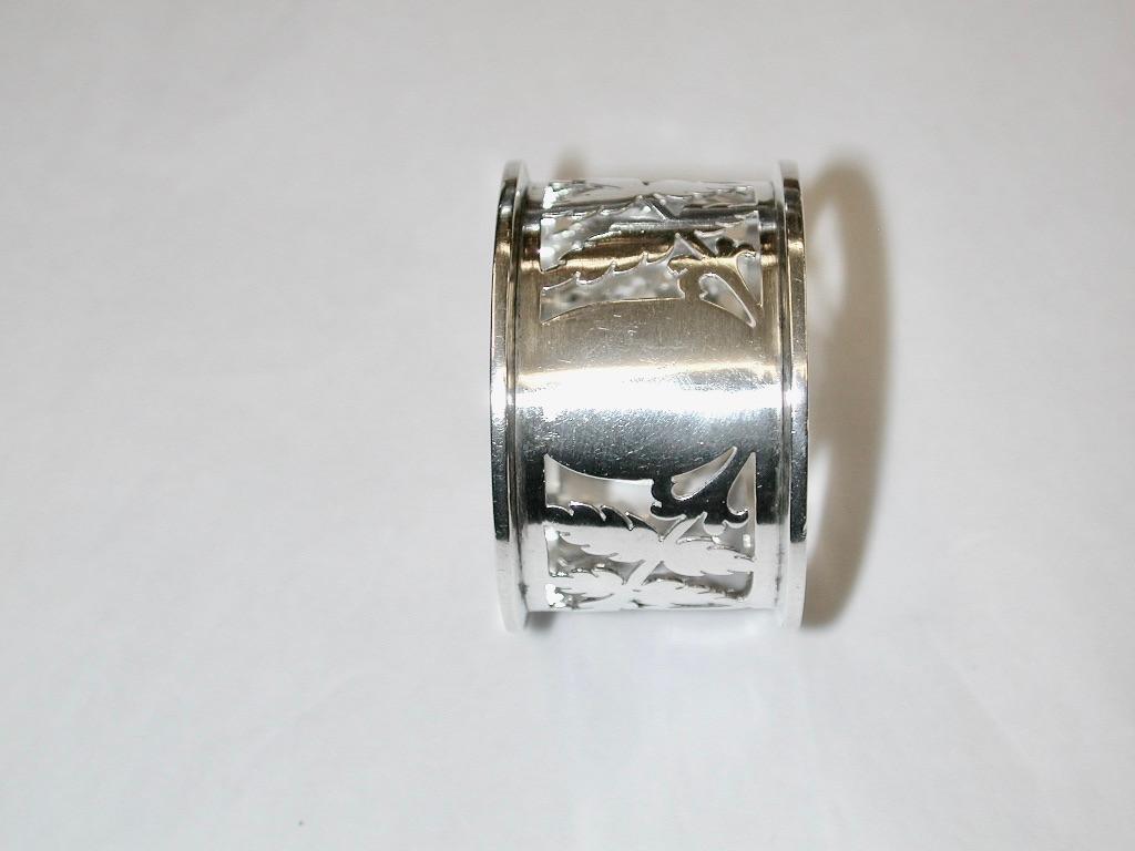 Sterling Silver Silver Hand Pierced Napkin Ring, William Hutton & Sons Ltd, Sheffield Assay, 1902