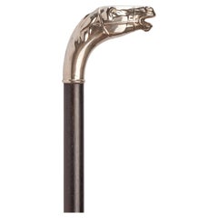 Silver handle walking stick, depicting the head of a horse Germany 1900.