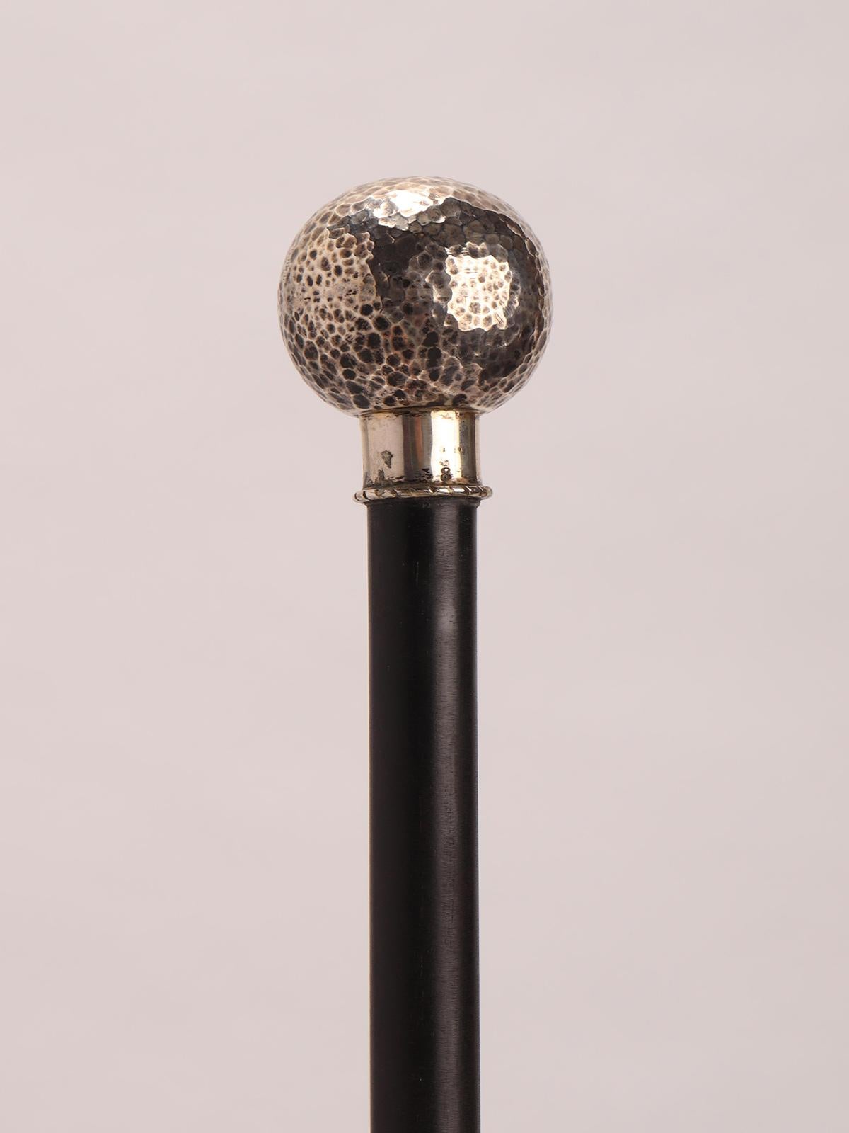 French Silver Handle Walking Stick, France, 1900 For Sale