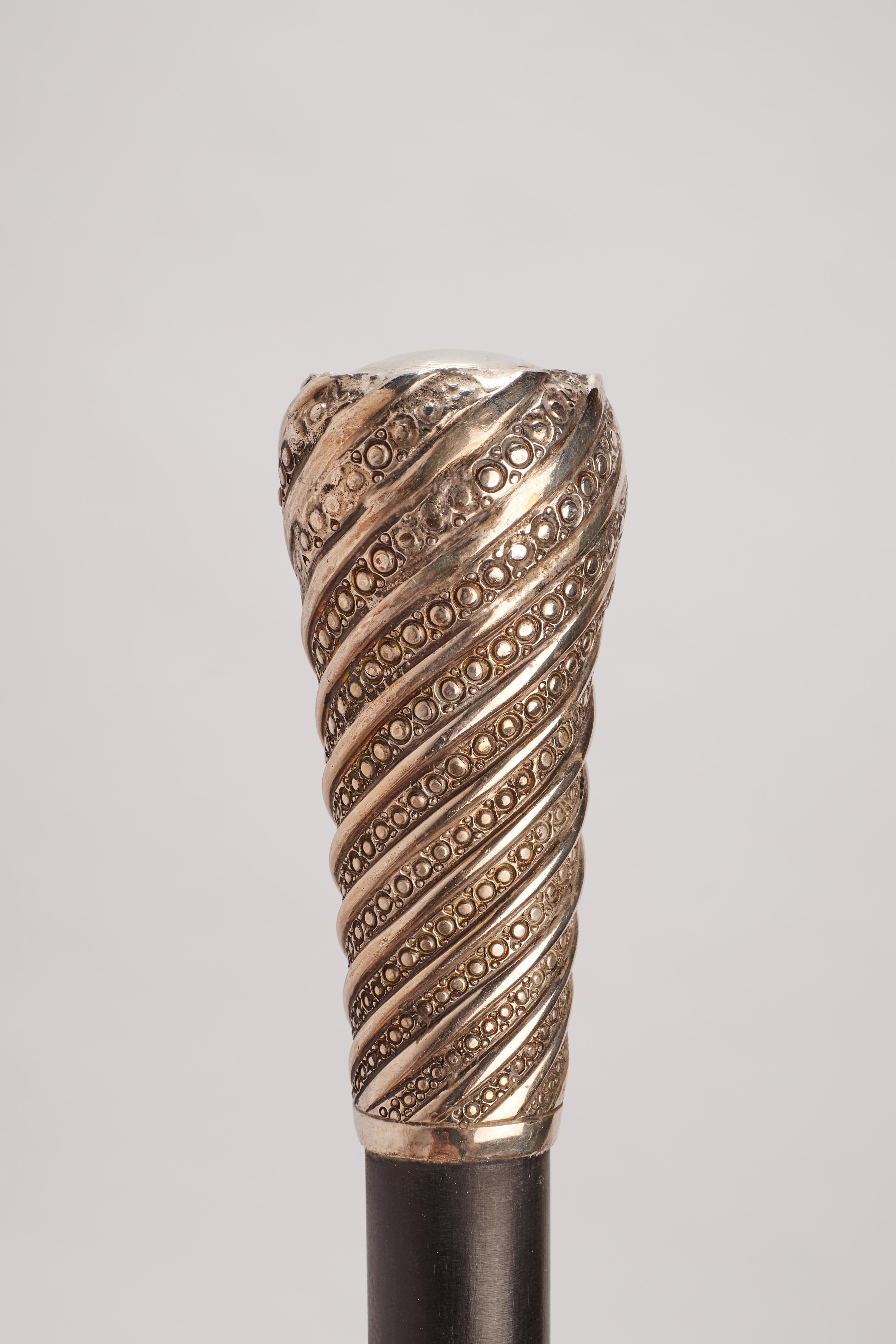 cane with silver handle