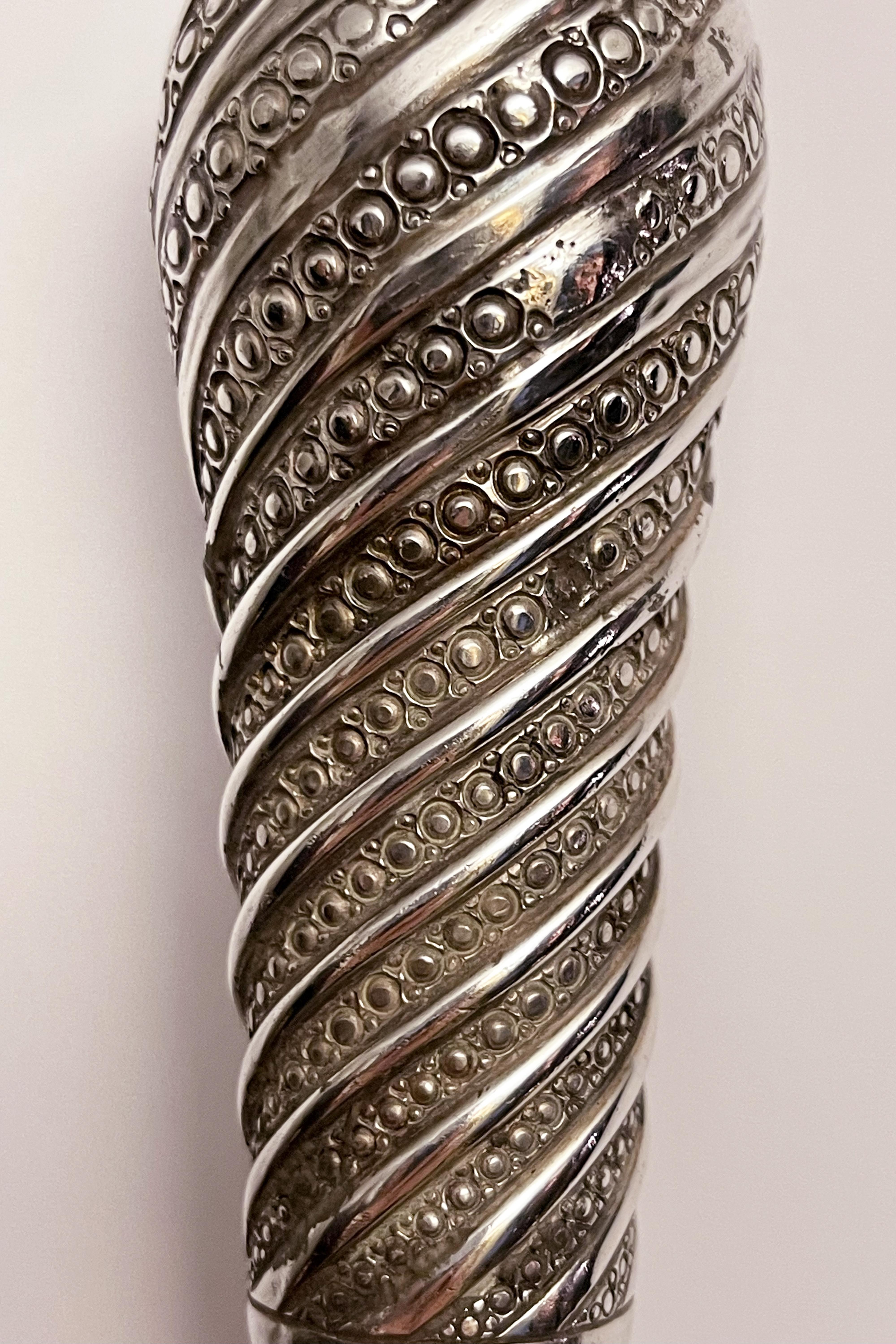 Spazierstock mit Silbergriff, Frankreich 1900 (Metall) im Angebot