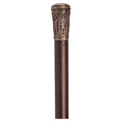 Used Silver Handle Walking Stick, France, 1915. 