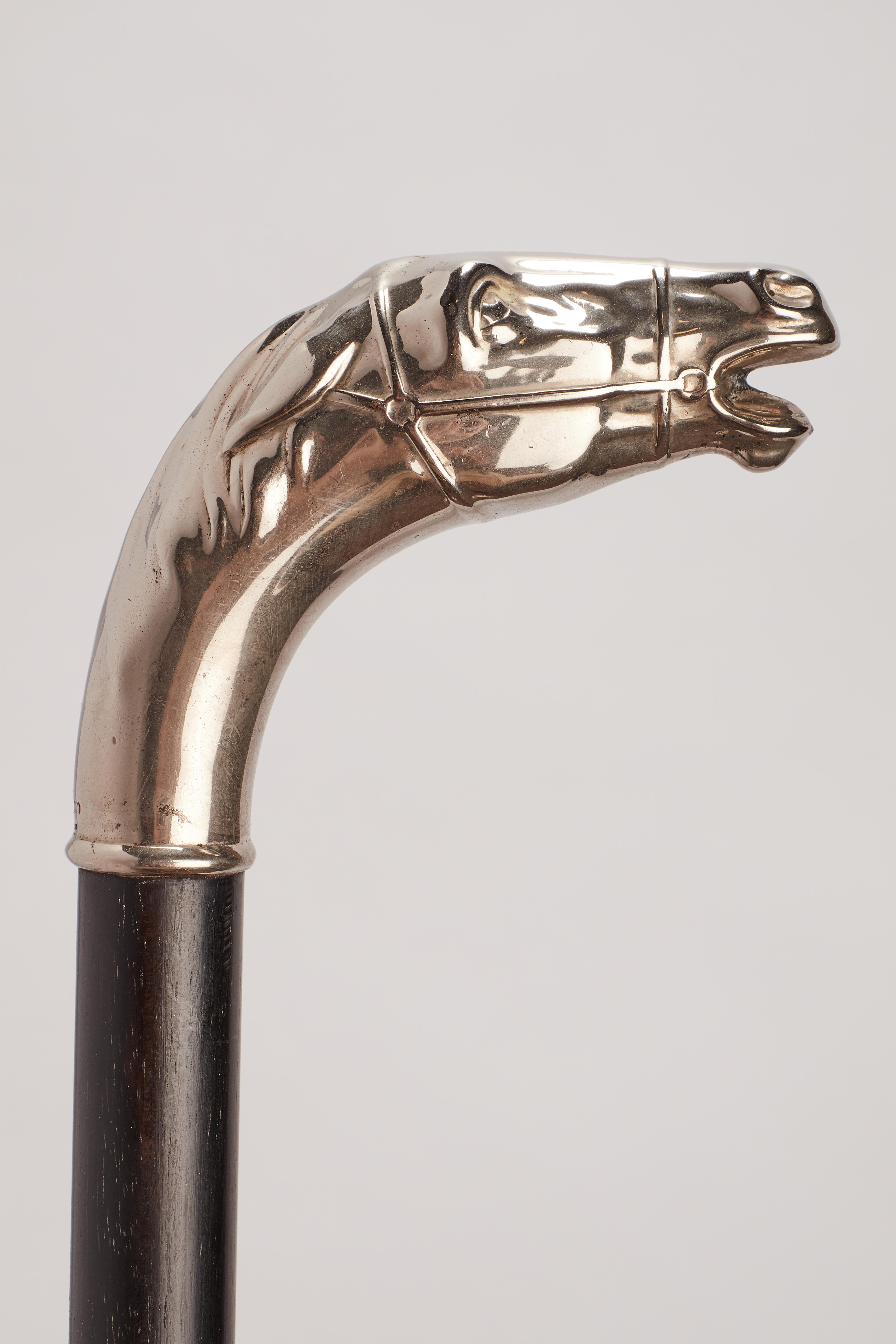 Silver Handle Walking Stick, Germany, 1900 In Good Condition For Sale In Milan, IT