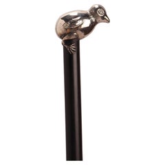 Silver handle walking stick, signed Brigg, London 1920.