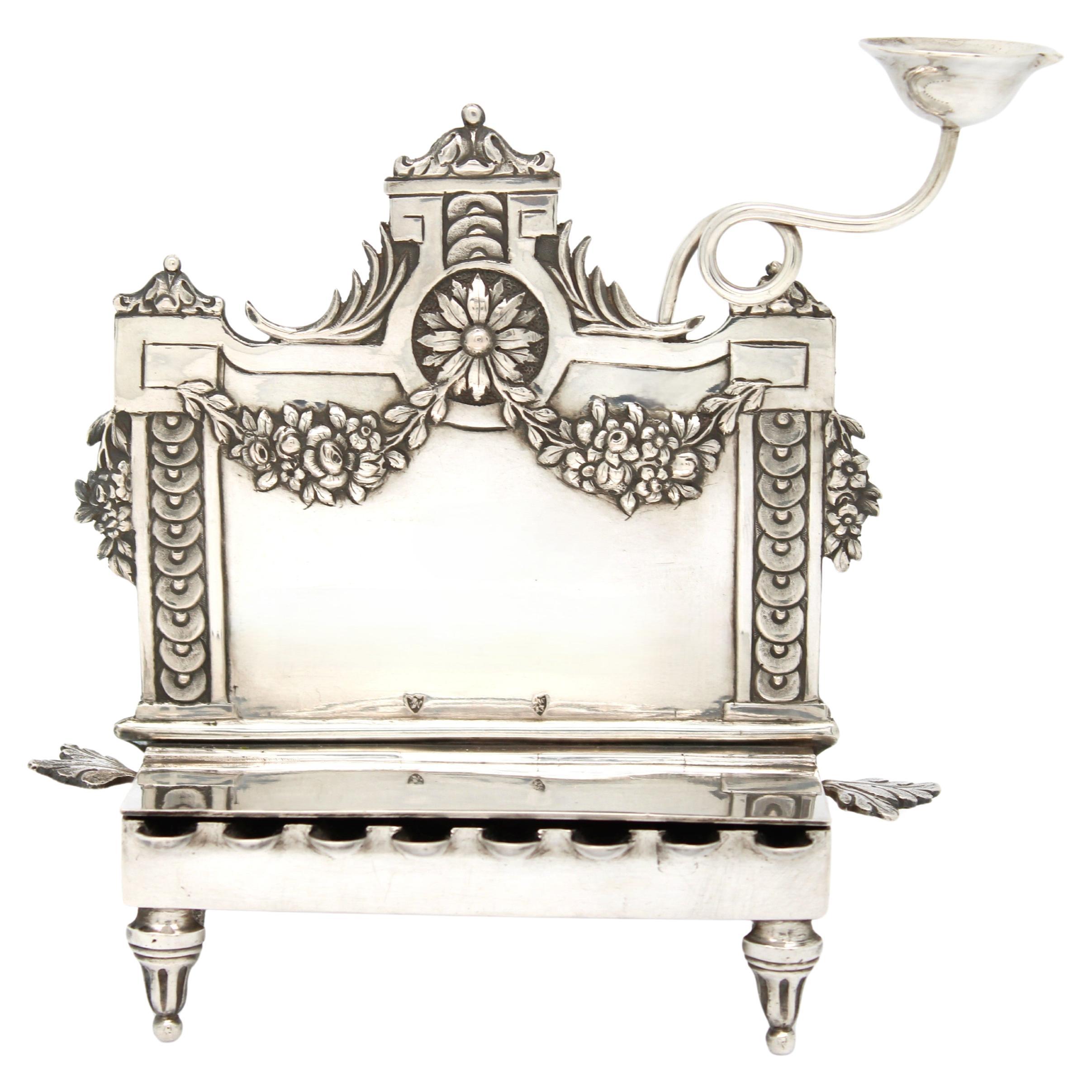 Silver Hanukkah Lamp, Würzburg, Germany 1800