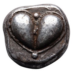 Silver Heart Hemidrachm from Kyrene, 490 BC