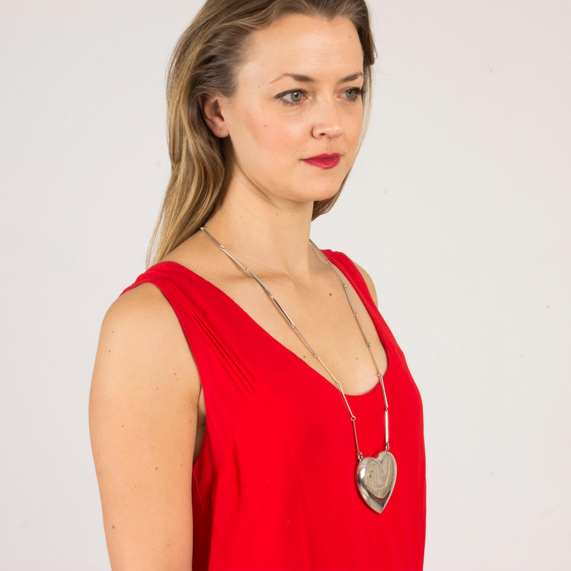 Beautiful, oversized silver heart pendant from Hermann Siersbøl.