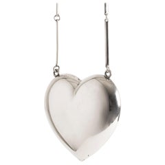 Silver Heart Necklace from Hermann Siersbøl, Denmark, 1960s