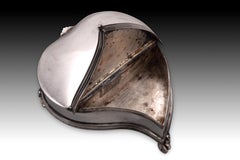 Portaspezie d'argento a forma di cuore, Lopez Portero, Manuel, Spagna, Granada, 1870