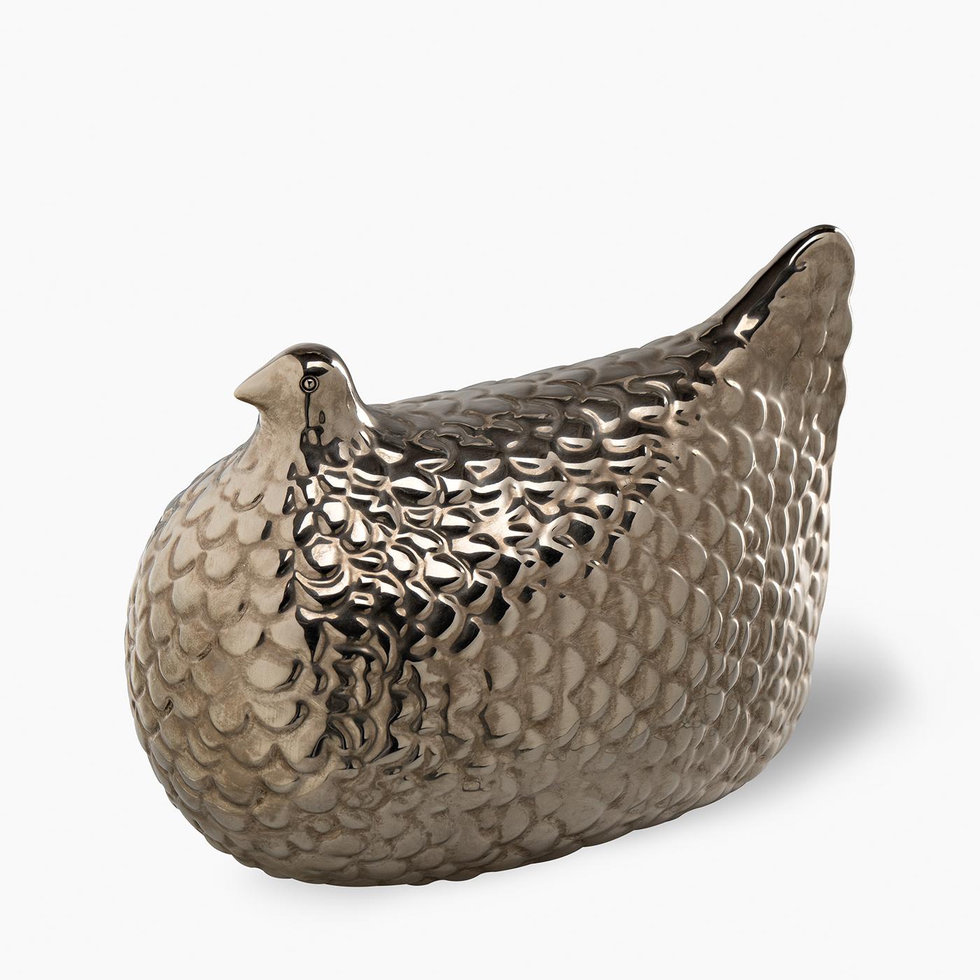 Silver Hen Figurine by Aldo Londi in vendita 3