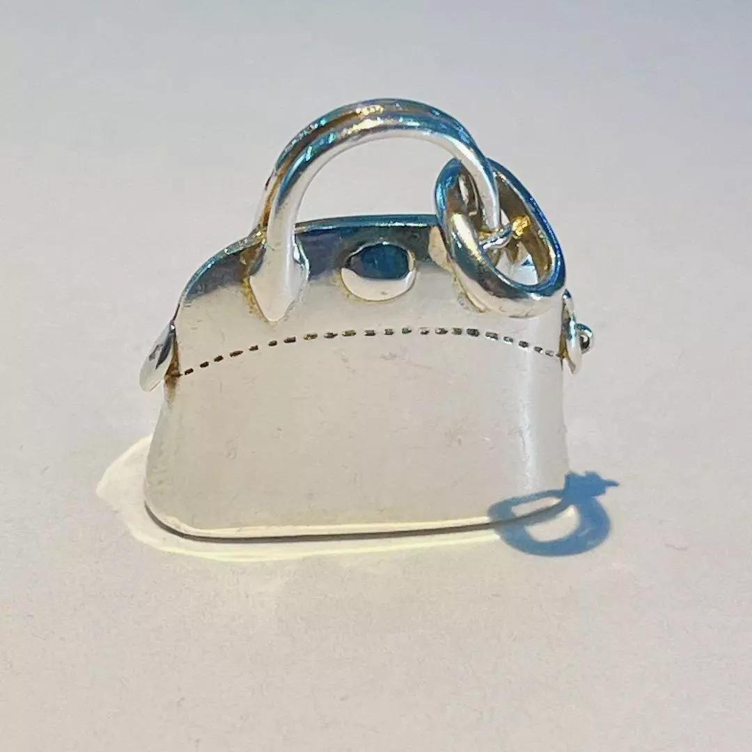 French Silver Hermès Bag Pill Box, 1950s France