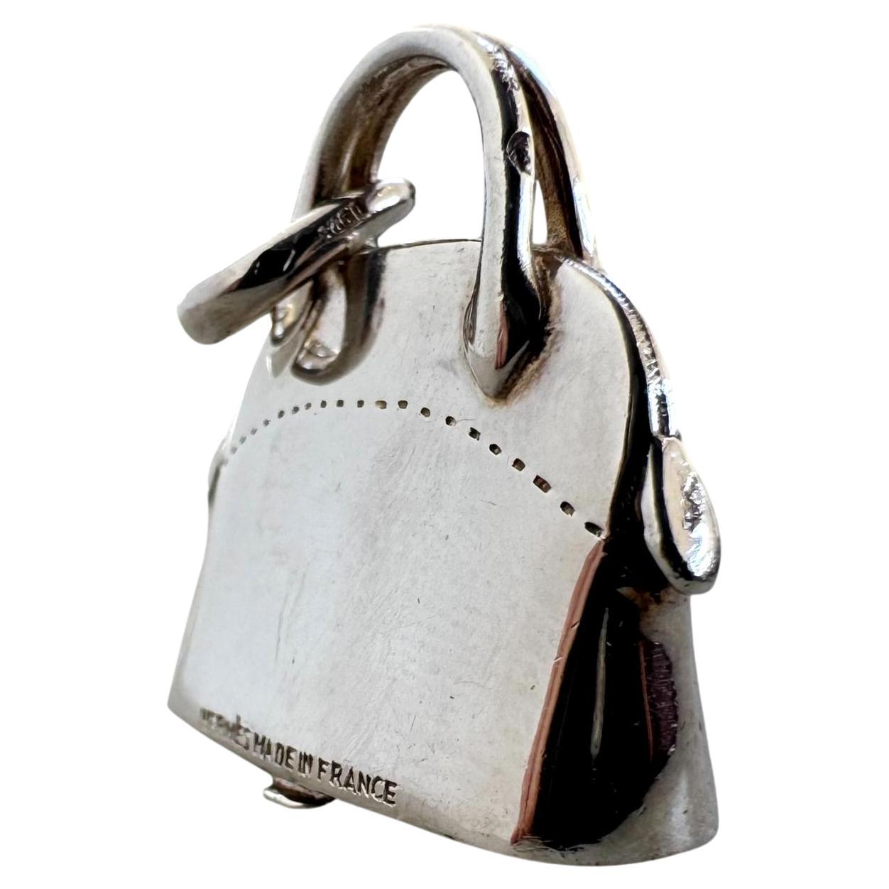 Silver Hermès Bag Pill Box, 1950s France
