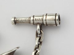 Silver Hermes Fox Hunt Cufflinks
