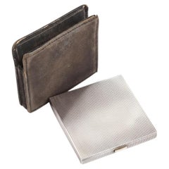 Silver Hermes Paris 1960 Compact Powder Case