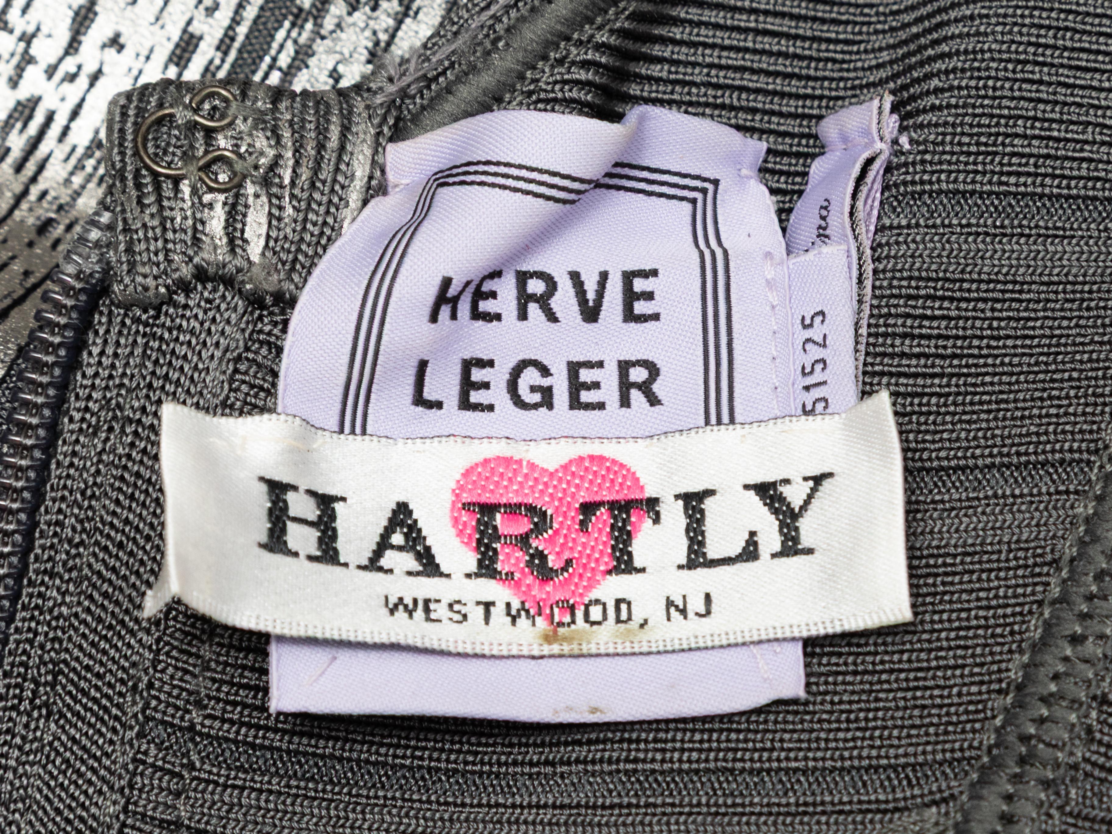 Silver Herve Leger Robe bandage sans manches métallisée Taille US S Bon état - En vente à New York, NY