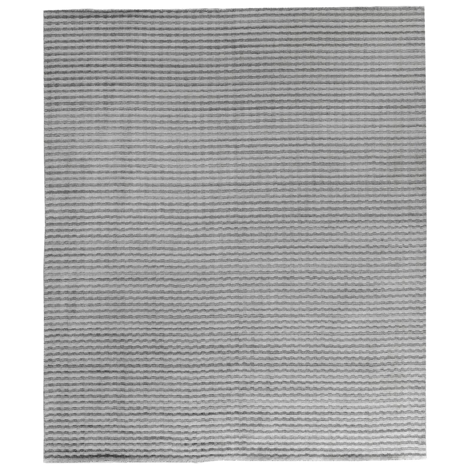 Silver High Low Contemporary Rug