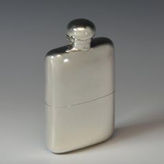 Sterling Silver Hip Flask, hallmarked 1907.