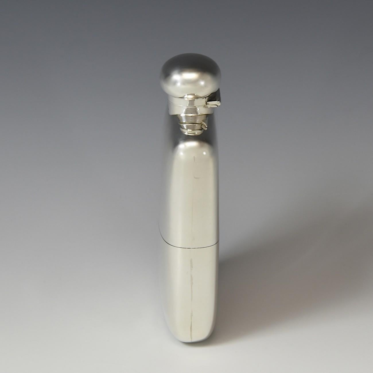 antique sterling silver hip flasks for sale