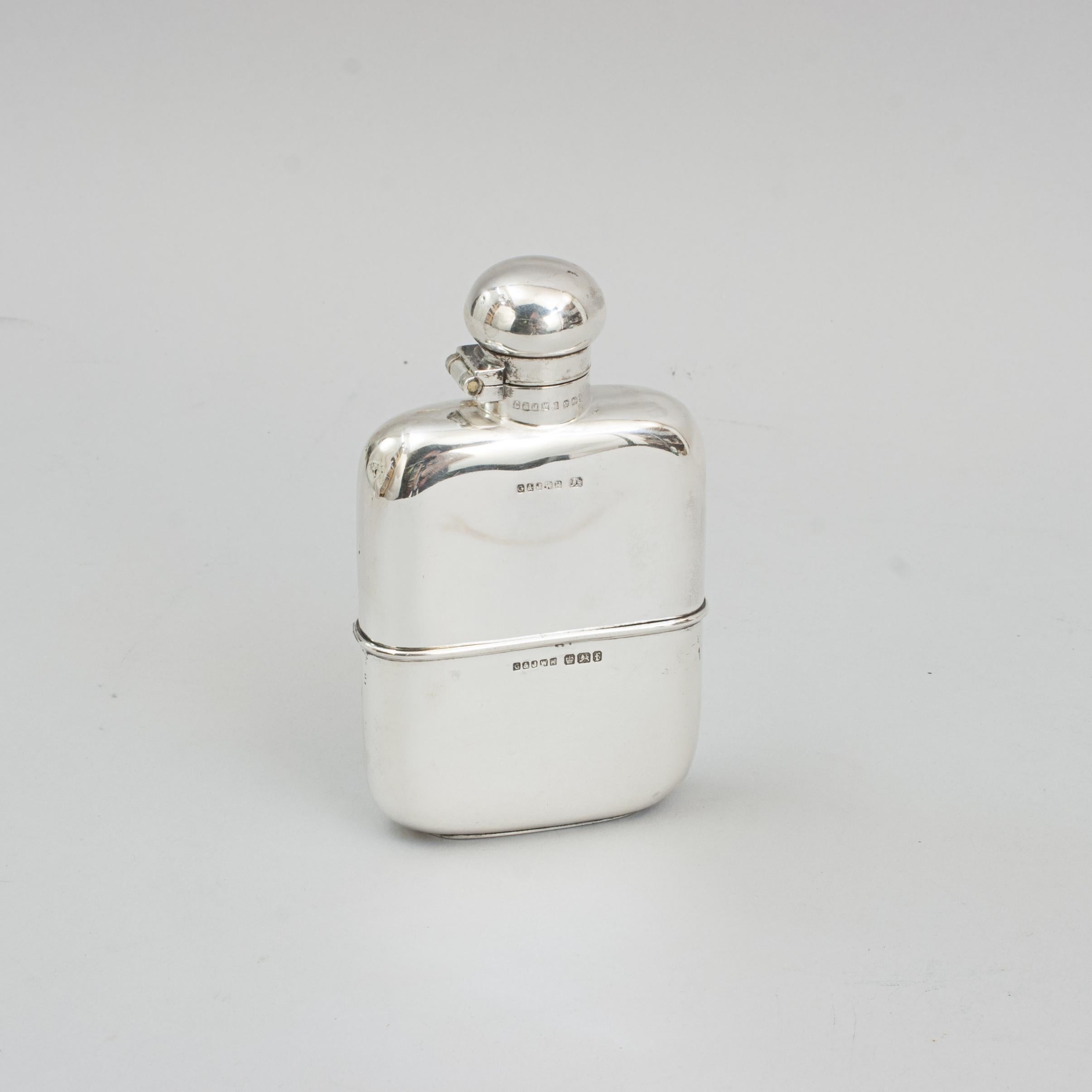 British Silver Hip Flask, Sheffield 1898 For Sale