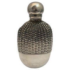 Silver Hip Flask with Push Tin Lid, London 1888