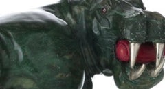 Silver - Hippopotamus in hard stone and silver
