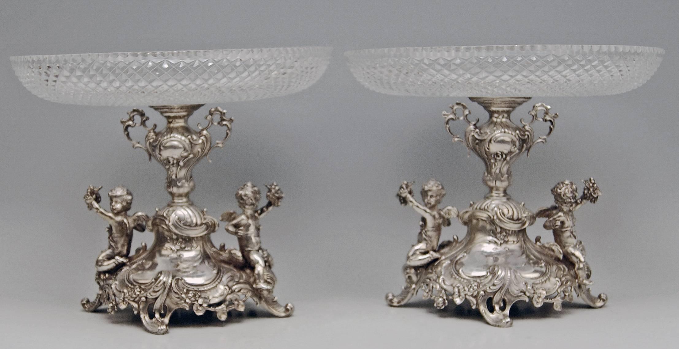 Silver Historicism Pair of Centrepieces by Bruckmann and Sons, Germany In Excellent Condition In Vienna, AT