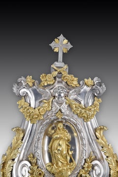 Silver Holy Water font or stoup. GUILLA. Madrid, 1780.