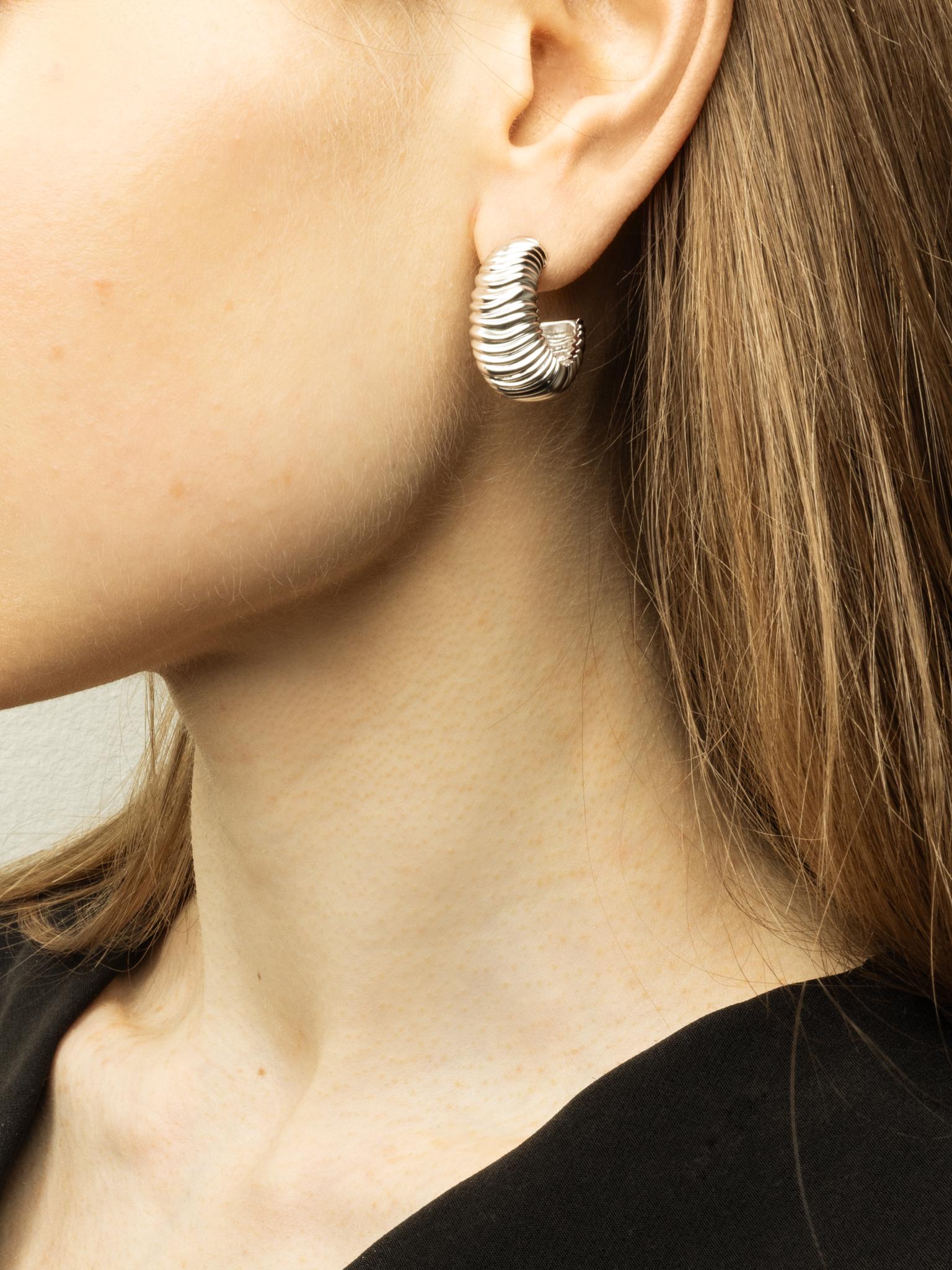 Silver Hoop Earrings by Paula Pantolin For Sale 5