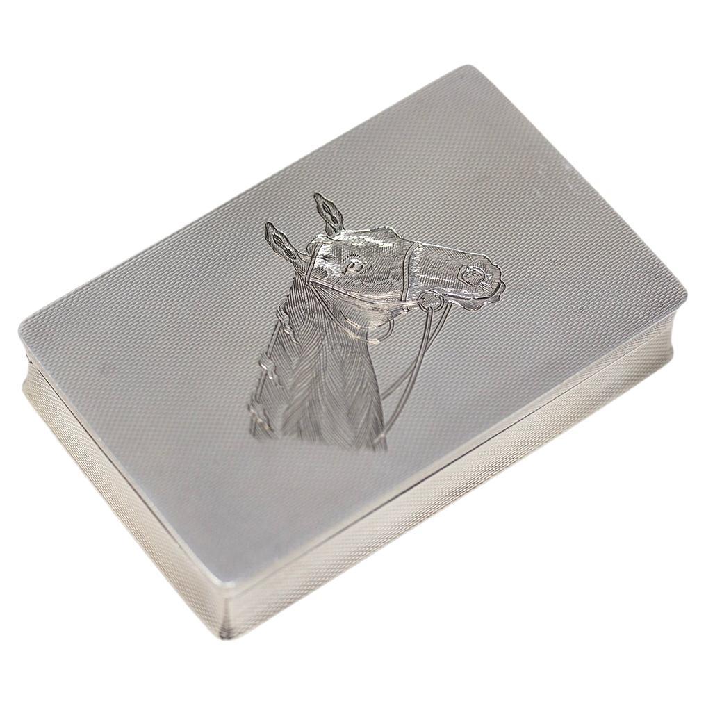 Silver Horse Cigarette Case Asprey For Sale