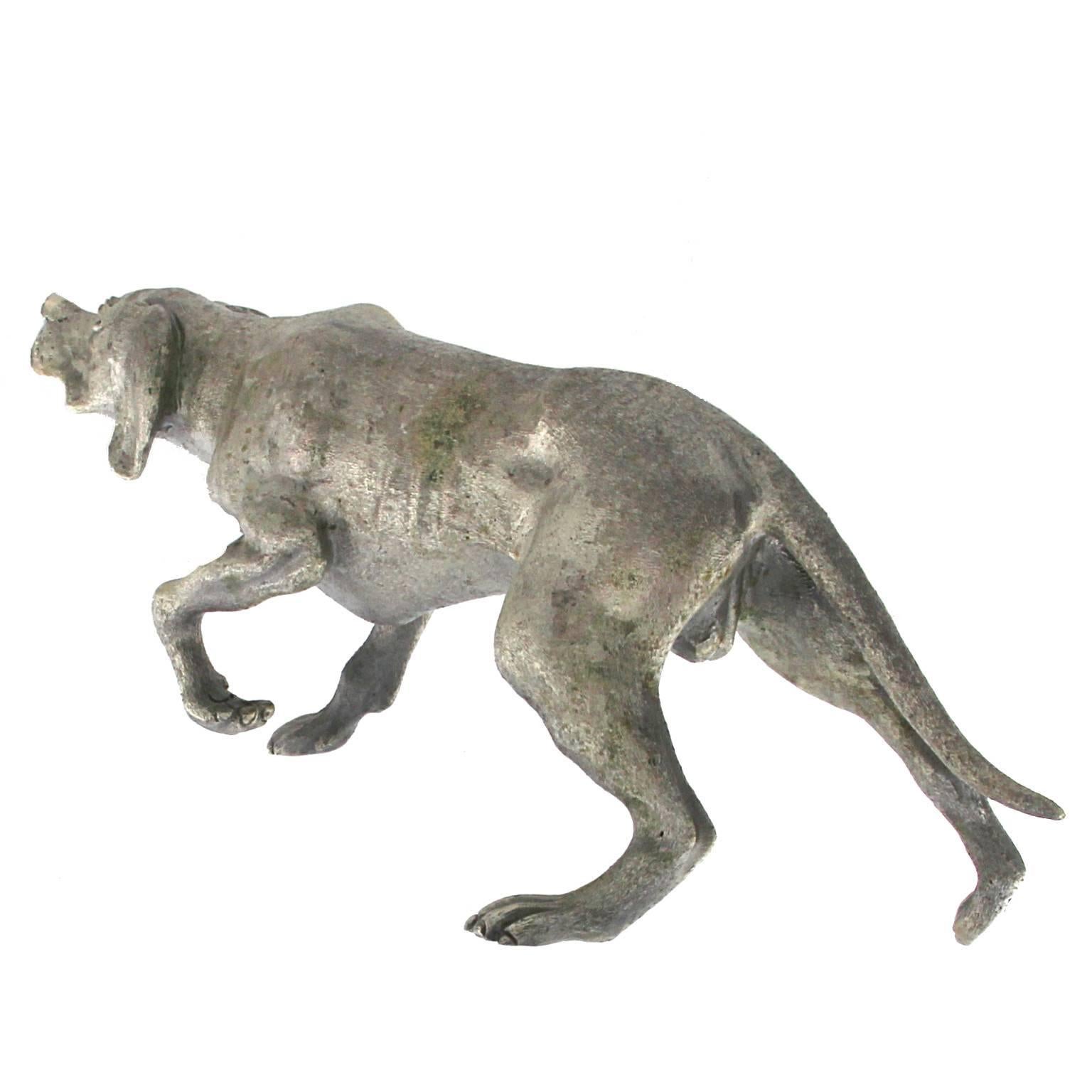 Silver hound bracco handicraft