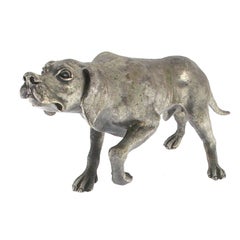 Vintage Silver Hound Bracco handicraft