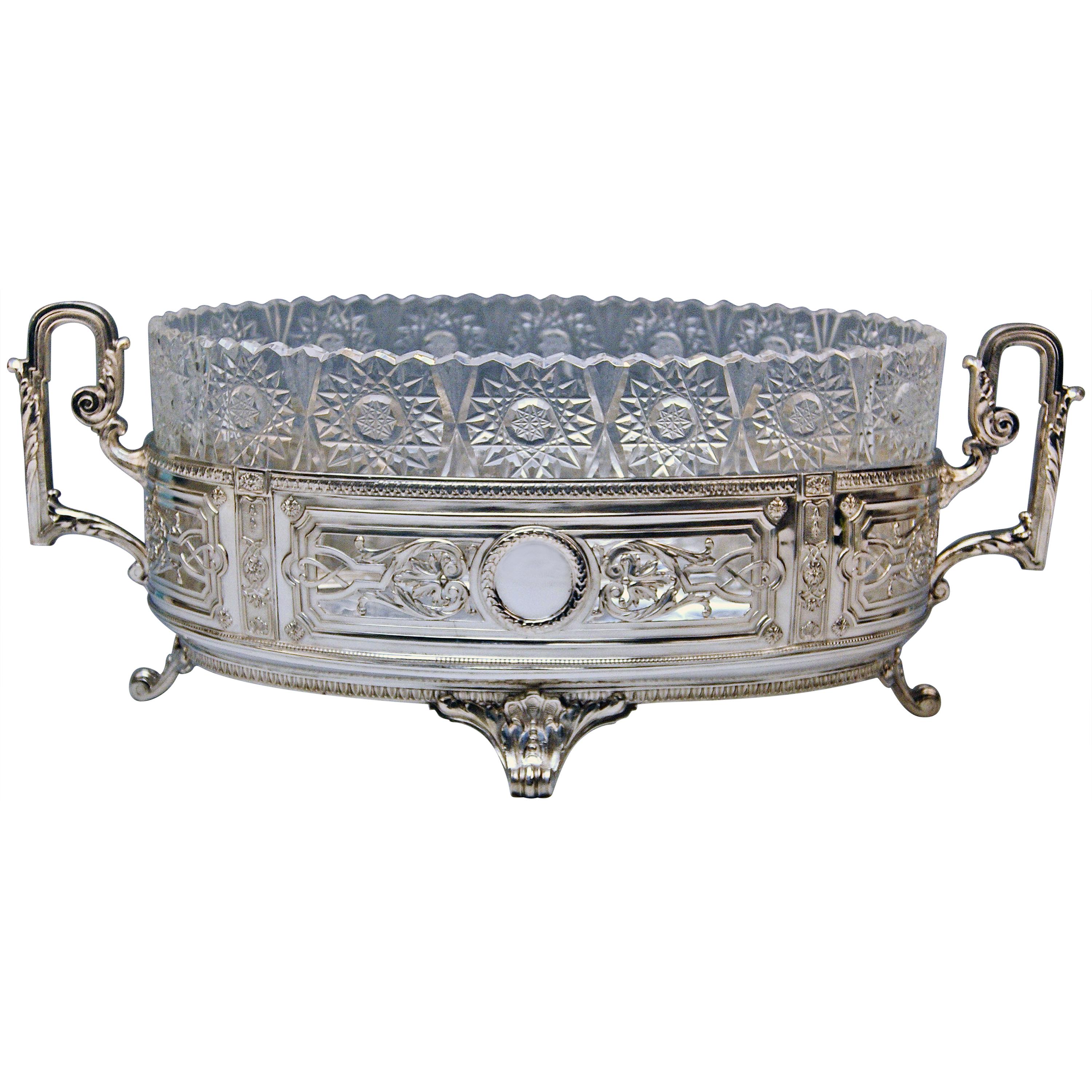 Silver Huge Flower Bowl Centrepiece Germany Made circa 1900