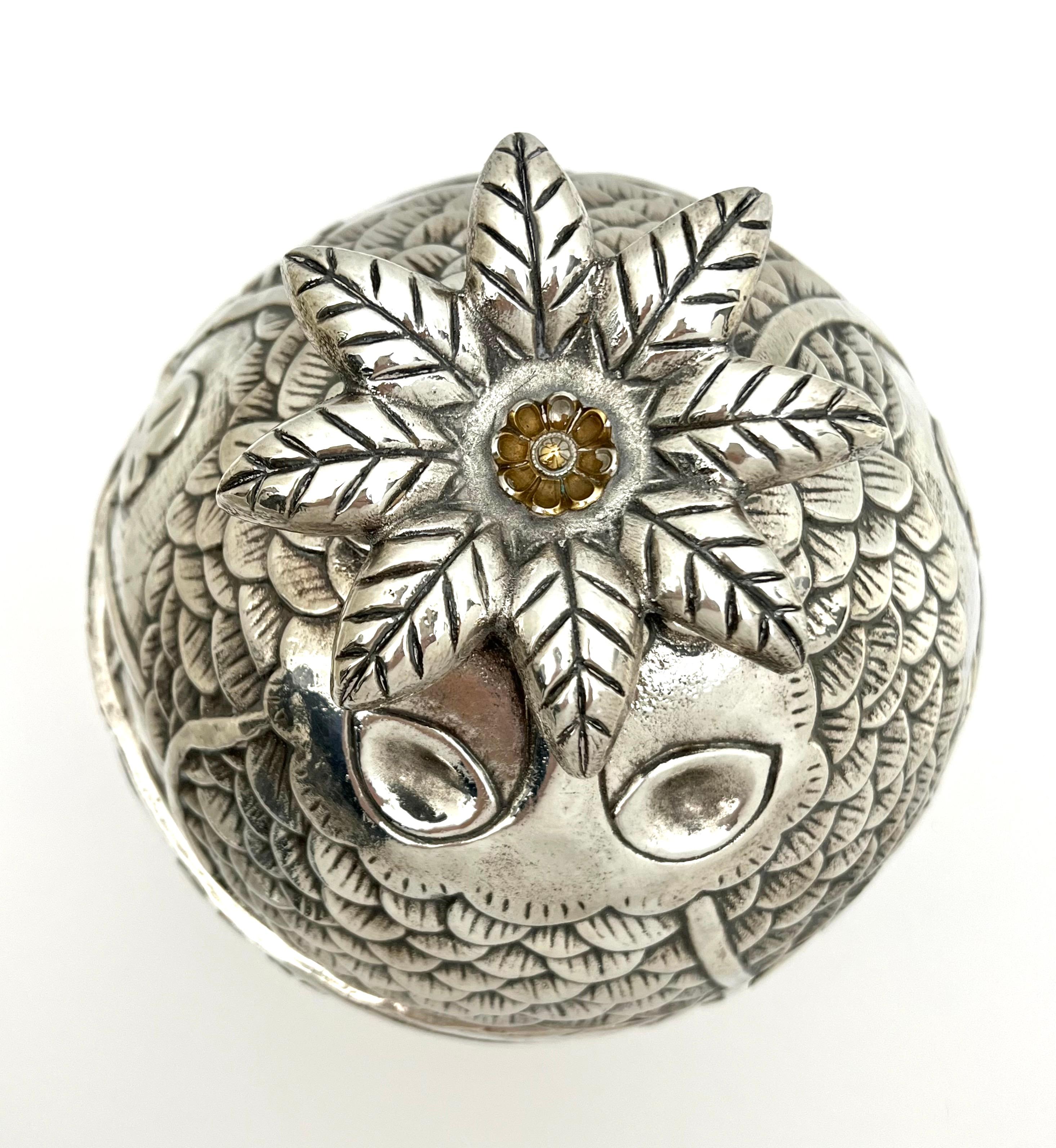 Silberner Eiskübel aus Silber mit Hirsch, Elefant und Kamel im Stil von Chagall (Versilberung) im Angebot