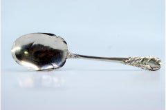 Silver ice cream scoop with reliefs on the handle
