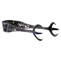 Silver ice tongs with claw-shaped tongs Silver ice tongs with claw-shaped tongs