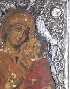 Silver - Icon of Our Lady with the Child Jesus - 19th Century