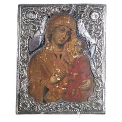 Silver - Icon of Our Lady with the Child Jesus - 19th Century