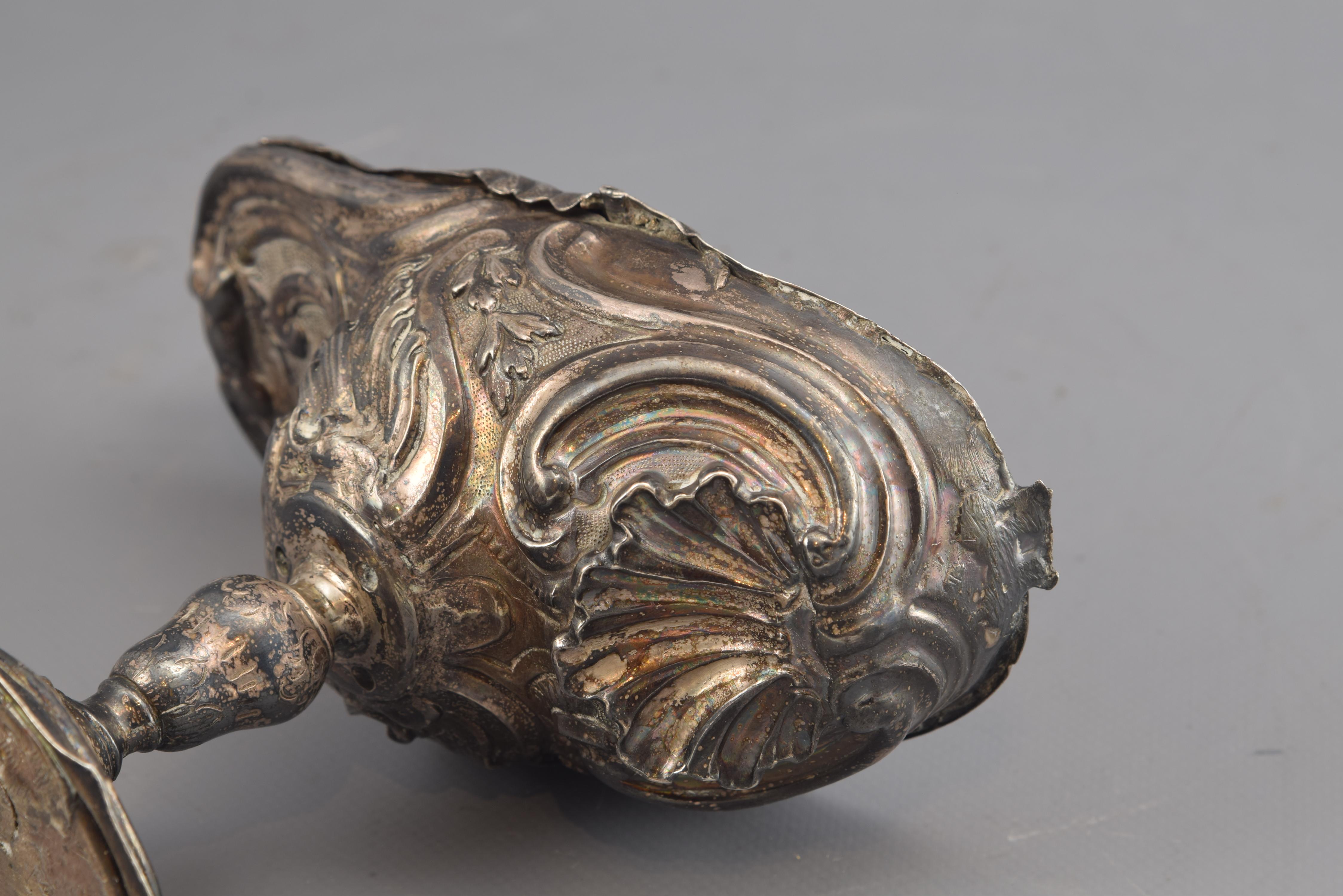 Silver Incense Boat 'naviculae', Possibly Portugal, 18th Century In Fair Condition For Sale In Madrid, ES