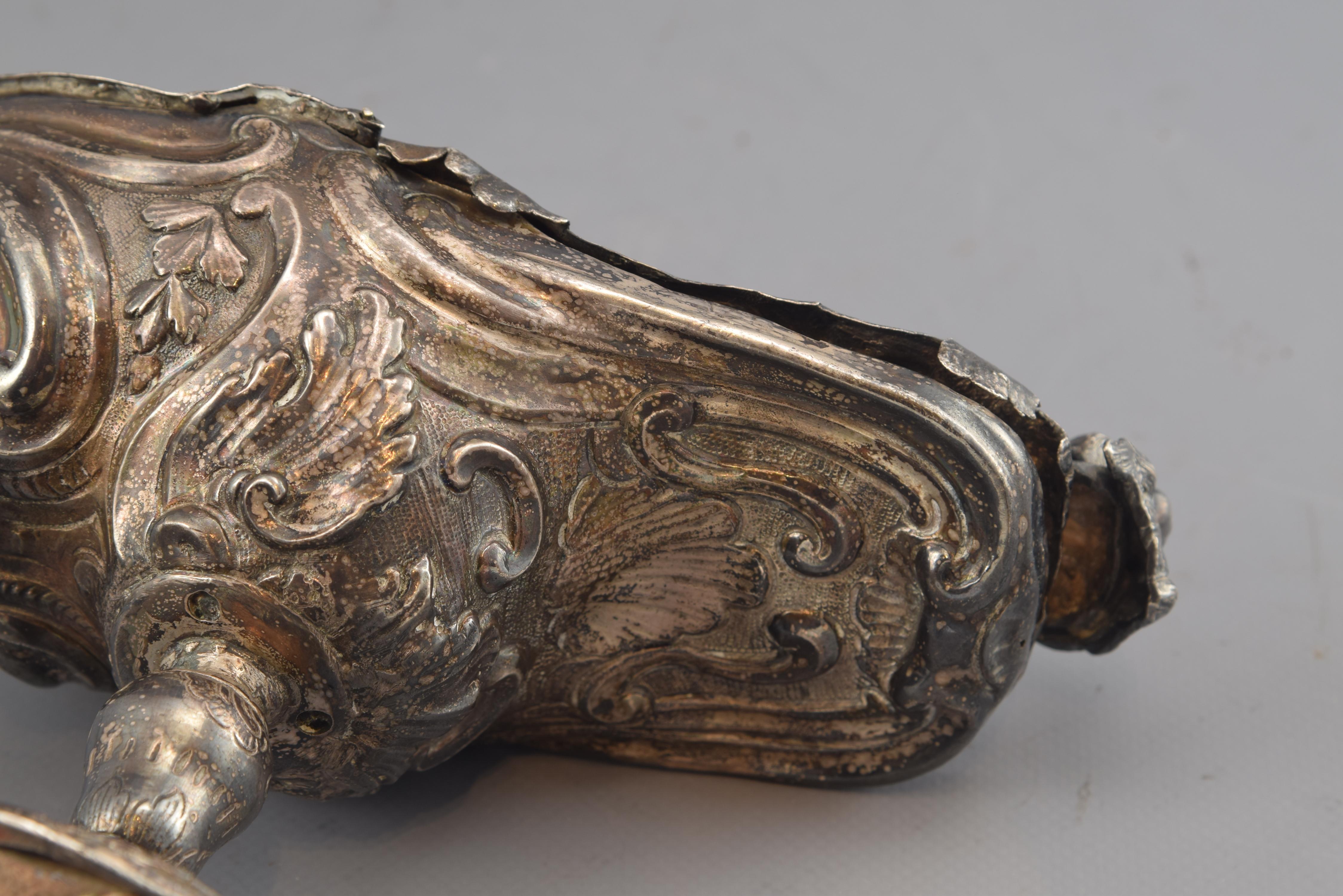 18th Century and Earlier Silver Incense Boat 'naviculae', Possibly Portugal, 18th Century For Sale