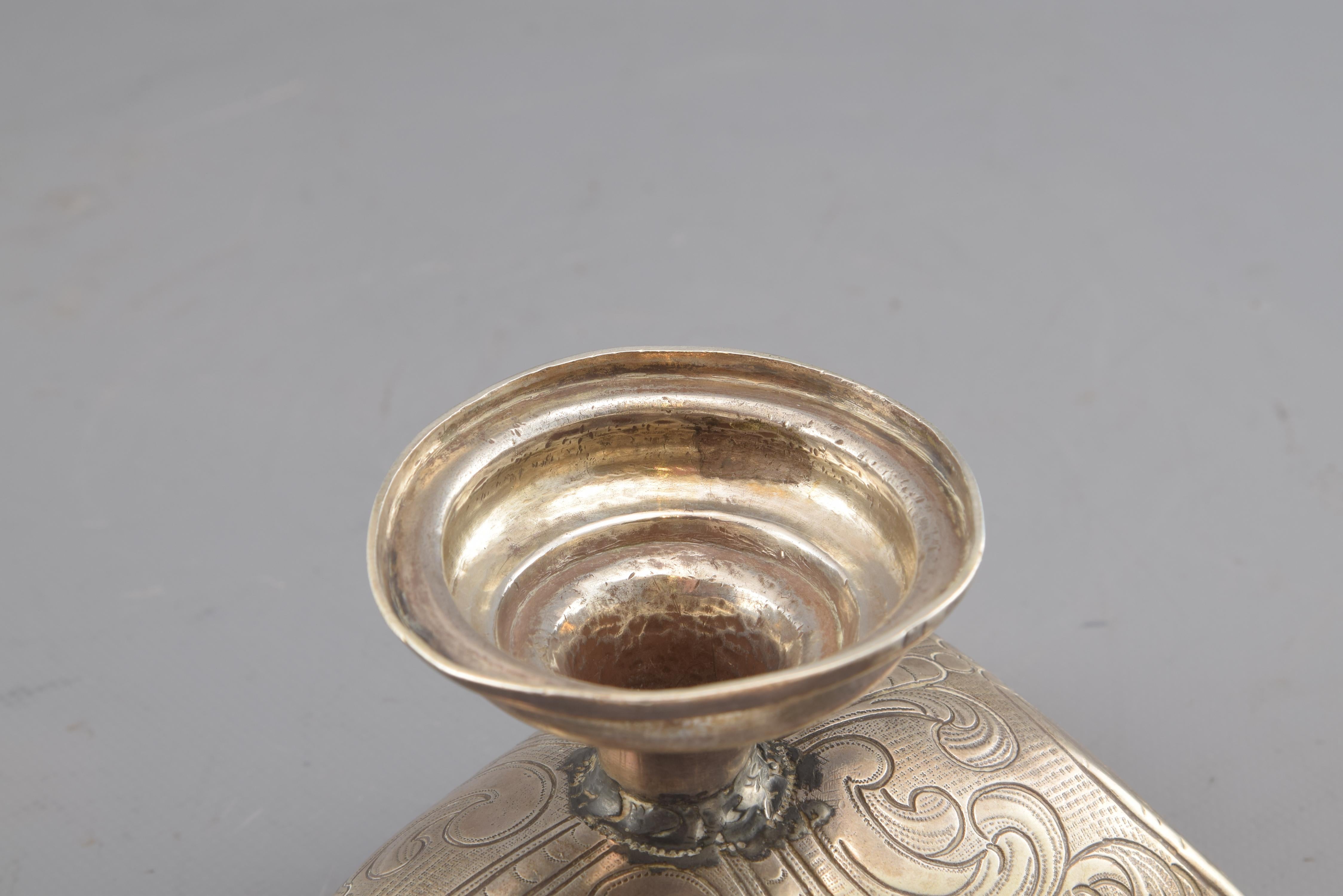 Silver Incense Boat (Naviculae). with Hallmarks. Spain, 18th Century In Fair Condition For Sale In Madrid, ES