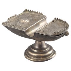 Antique Silver Incense Boat (Naviculae). with Hallmarks. Spain, 18th Century