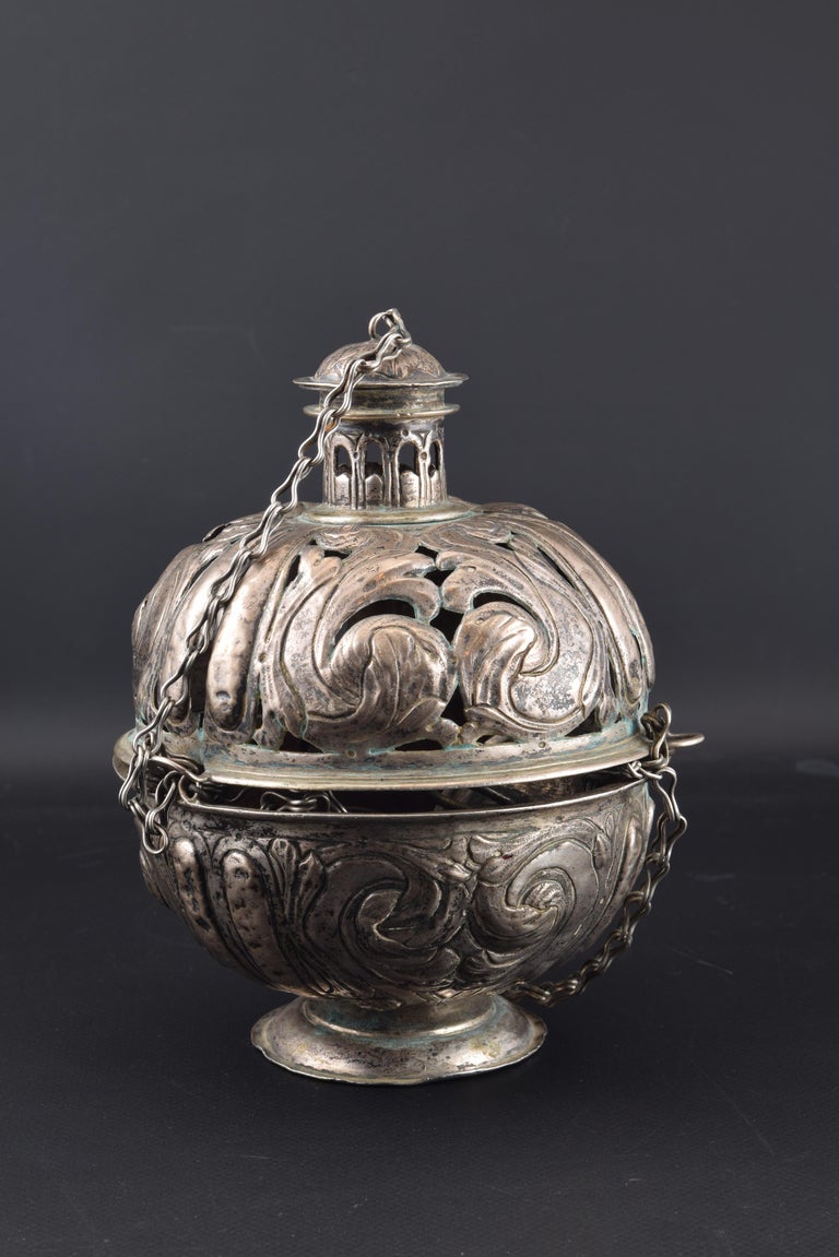 Silver Incense Burner, Spain, 17th Century at 1stDibs