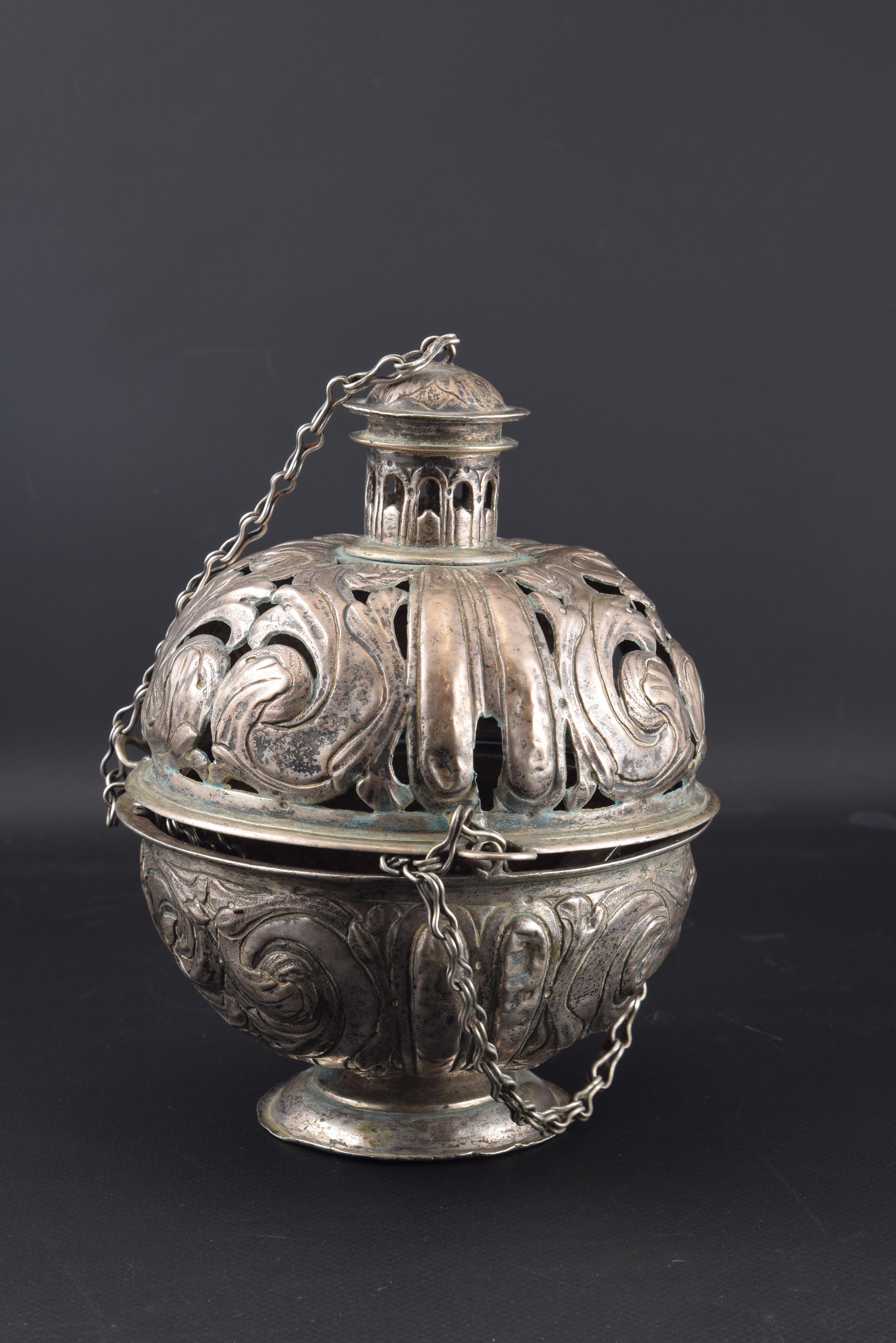 Spanish Silver Incense Burner, Spain, 17th Century