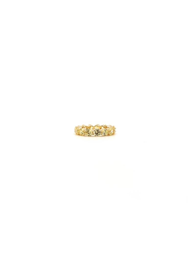 Donna Fascia d'argento Infinity con diamante imitato Giallo in vendita