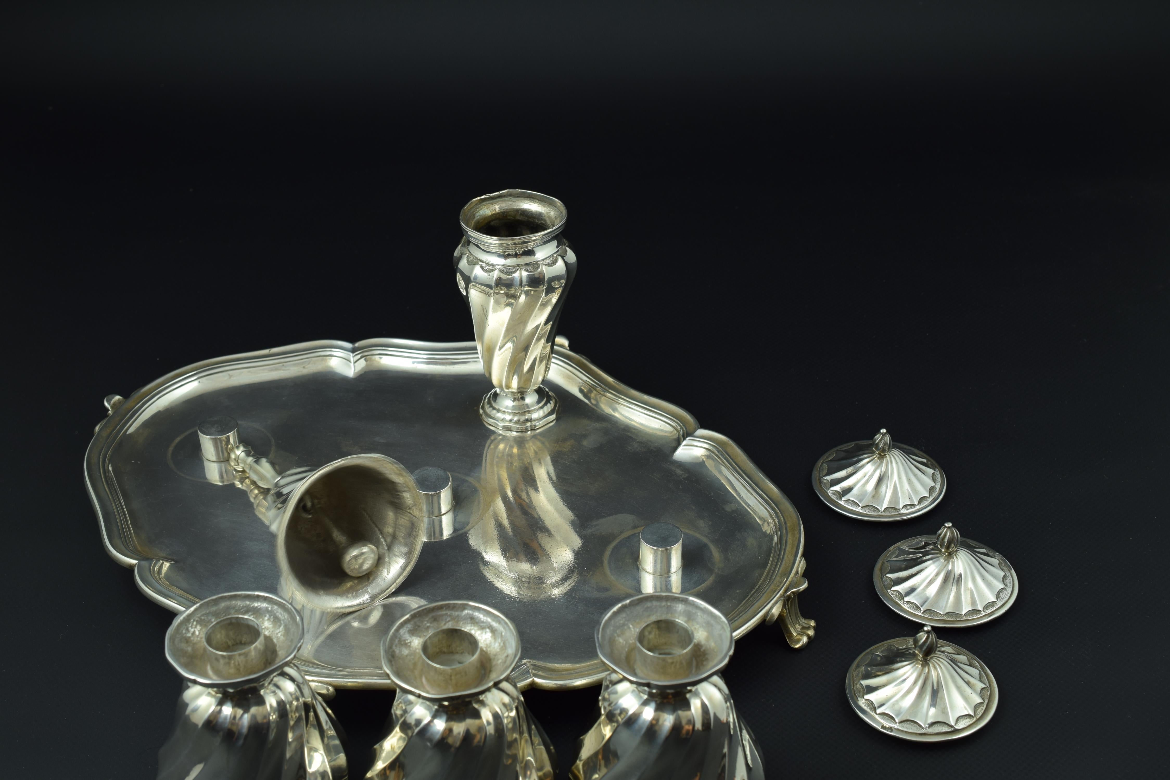 Silver Inkstand, with Hallmarks, Madrid, Spain, 1779 For Sale 2